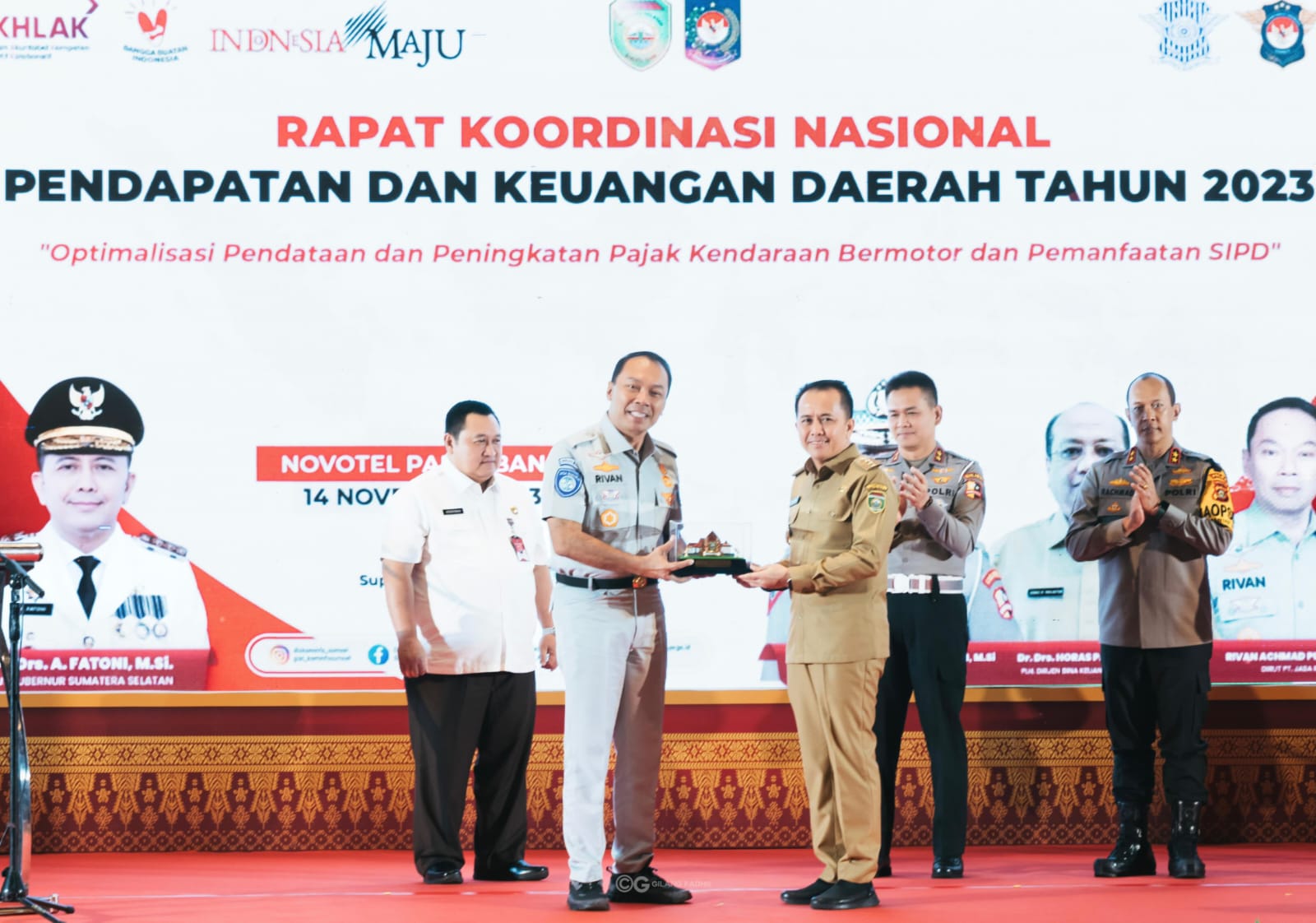 Rapat Koordinasi Tim Pembina Samsat yang digelar di Palembang, Sumatera Selatan, Selasa (14/11/2023).