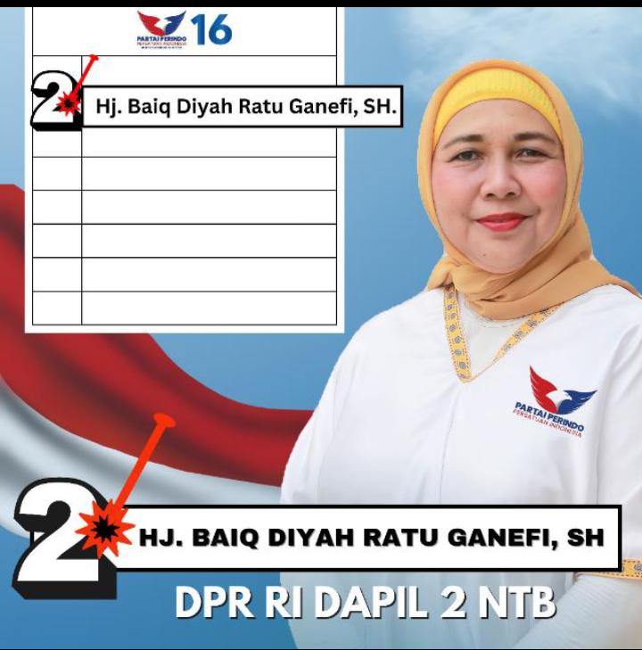 Baiq Diyah Ratu Ganefi (BDRG) Caleg DPR RI Dapil NTB dari Partai Perindo. (ist)