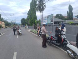Sat Lantas Polres Bima Kota Gelar Penertiban Kendaraan di Kawasan Tertib Lalu Lintas