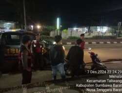 Patroli Dialogis Sat Samapta Polres Sumbawa Barat Ciptakan Situasi Aman Antisipasi Malam Minggu