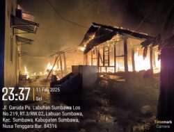 Kebakaran Rumah di Labuhan Badas, Enam Rumah Hangus Terbakar