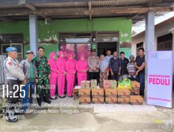 Polsek Labuhan Badas Bersama Bhayangkari Laksanakan Bakti Sosial Untuk Korban Kebakaran