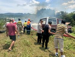 Satu Rumah Hangus Terbakar, Polsek Maluk Bersama Tim Rescue PT. AMNT dan Masyarakat Bersinergi Padamkan Api