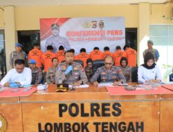 Polres Loteng Ungkap 11 Kasus Dan Amankan Sembilan Tersangka Selama Bulan April.