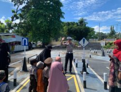 Satlantas Polres Bima Kota Kenalkan Rambu Lalu Lintas kepada Anak Usia Dini