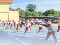 Jaga Kebugaran Personel, Polres Bima Kota Laksanakan Olahraga Bersama