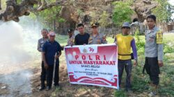 Peringati HUT Ke-79 Bhayangkara, Polsubsektor Palibelo Gelar Gotong Royong Bersihkan TPU Bersama Warga