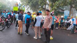 Personel Gabungan Polres Bima Kota Amankan Jalur Titik Start Fun Bike Festival Sangiang Api