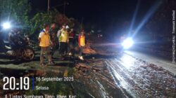 Ciptakan Keamanan dan Kelancaran Lalu Lintas, Anggota Polsek Rhee Siaga Malam Hari