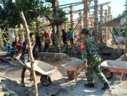 TNI dan Warga Anyar Bersatu dalam Pembangunan Masjid