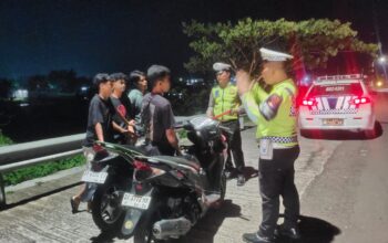 Satlantas Polres Lombok Barat Patroli Malam di Jalur 3C