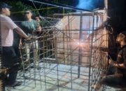 Percikan Las Malam Hari Iringi Pembangunan Jembatan Garuda