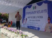 Hadiri Tasyukuran dan Pelepasan Kelas IX SMPN 2 Woha Ini Pesan Kapolsek Woha