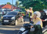 SATLANTAS POLRES DOMPU GELAR STRONG POINT PAGI, WUJUDKAN KAMSELTIBCAR LANTAS DAN BERIKAN PELAYANAN PRIMA KEPADA MASYARAKAT