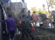 Kebakaran Diduga Akibat Korsleting, Babinsa Dampingi Penanganan Warga