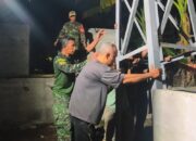 Kodim 1606 Mataram Pasang Tiang Pilon Jembatan Perintis Garuda