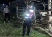 Cegah Pencurian Hewan, Polsek Sekotong Intensifkan Patroli Dini Hari di Dusun Bertong