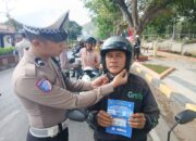 Utamakan Keselamatan, Sat Lantas Polres Bima Kota Himbau Pengendara Gunakan Helm SNI dan Safety Belt