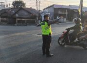 Satlantas Polres Dompu Gelar Strong Point Pagi, Antisipasi Kepadatan dan Kecelakaan Lalu Lintas