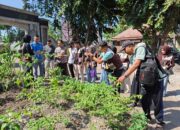 Bhabinkamtibmas Desa Sukadana Bersama Pemdes dan Mahasiswa KKN Universitas Muhammadiyah Mataram Praktikkan Penyemprotan Pestisida Organik