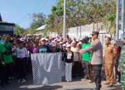 Semarakkan HUT RI ke-81, 600 Pelajar Ikuti Lomba Gerak Jalan Cepat Tepat di Lape, Kapolsek Pimpin Langsung Pengamanan