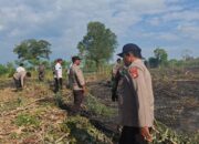 Personel Polsek Sambelia Bersama Instansi Terkait Berupaya Padamkan Kebakaran Hutan Produksi di Dara Kunci